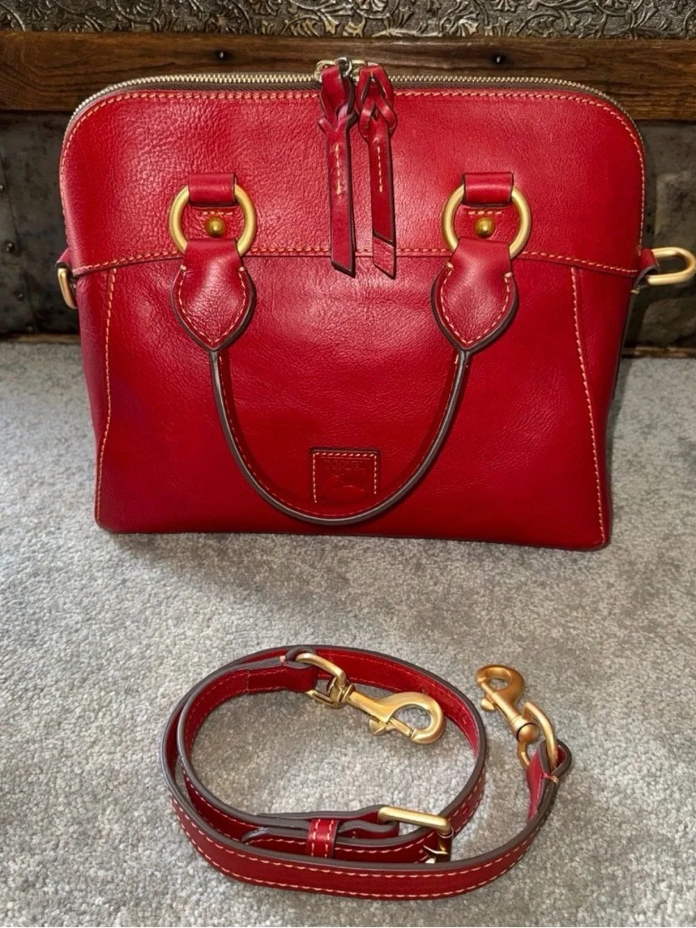 Dooney & Bourke Cameron Satchel in red